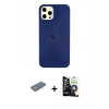 MARSİLYAN™- iPhone 12 Pro Max Kılıf Nova Çizgi - Şeffaf Temperli Cam Ekran Koruyucu + Renkli Kamera Lens Koruma Cam - YL