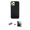 MARSİLYAN™- iPhone 12 Pro Max Kılıf Nova Çizgi - Şeffaf Temperli Cam Ekran Koruyucu + Renkli Kamera Lens Koruma Cam - YL