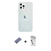 MARSİLYAN™- iPhone 12 Pro Max Kılıf Nova Çizgi - Şeffaf Uv Polymer Nano Ekran Koruyucu + Metal Kamera Lens Koruma Cam - GD