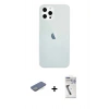 MARSİLYAN™- iPhone 12 Pro Max Kılıf Nova Çizgi - Şeffaf Uv Polymer Nano Ekran Koruyucu + Renkli Kamera Lens Koruma Cam - YL