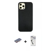 MARSİLYAN™- iPhone 12 Pro Max Kılıf Nova Çizgi - Şeffaf Uv Polymer Nano Ekran Koruyucu + Renkli Kamera Lens Koruma Cam - TU