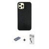 MARSİLYAN™- iPhone 12 Pro Max Kılıf Nova Çizgi - Şeffaf Uv Polymer Nano Ekran Koruyucu + Renkli Kamera Lens Koruma Cam - YL
