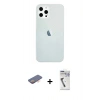 MARSİLYAN™- iPhone 12 Pro Max Kılıf Nova Çizgi - Şeffaf Uv Polymer Nano Ekran Koruyucu + Renkli Kamera Lens Koruma Cam - TU