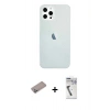 MARSİLYAN™- iPhone 12 Pro Max Kılıf Nova Çizgi - Şeffaf Uv Polymer Nano Ekran Koruyucu + Shine Kamera Lens Koruma Cam - SABE