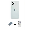 MARSİLYAN™- iPhone 12 Pro Max Kılıf Nova Çizgi - Şeffaf Uv Polymer Nano Ekran Koruyucu + Shine Kamera Lens Koruma Cam - SH