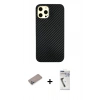 MARSİLYAN™- iPhone 12 Pro Max Kılıf Nova Çizgi - Şeffaf Uv Polymer Nano Ekran Koruyucu + Shine Kamera Lens Koruma Cam - SABE