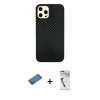 MARSİLYAN™- iPhone 12 Pro Max Kılıf Nova Çizgi - Şeffaf Uv Polymer Nano Ekran Koruyucu + Shine Kamera Lens Koruma Cam - GD