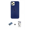 MARSİLYAN™- iPhone 12 Pro Max Kılıf Nova Çizgi - Şeffaf Uv Polymer Nano Ekran Koruyucu + Shine Kamera Lens Koruma Cam - GD
