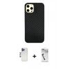 MARSİLYAN™- iPhone 12 Pro Max Kılıf Nova Çizgi - Şeffaf Uv Polymer Nano Ekran Koruyucu + Shine Kamera Lens - LT