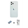 MARSİLYAN™- iPhone 12 Pro Max Kılıf Nova Çizgi - Şeffaf Uv Polymer Nano Ekran Koruyucu + Shine Kamera Lens Koruma Cam - PE