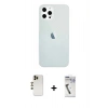 MARSİLYAN™- iPhone 12 Pro Max Kılıf Nova Çizgi - Şeffaf Uv Polymer Nano Ekran Koruyucu + Shine Kamera Lens - GD