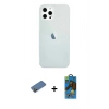 MARSİLYAN™- iPhone 12 Pro Max Kılıf Nova Çizgi - Siyah 18D Cam Ekran Koruyucu + Shine Kamera Lens Koruma Cam - GD