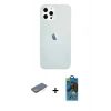 MARSİLYAN™- iPhone 12 Pro Max Kılıf Nova Çizgi - Siyah 18D Cam Ekran Koruyucu + Yeşil Renkli Kamera Lens Koruma Cam