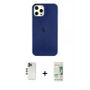 MARSİLYAN™- iPhone 12 Pro Max Kılıf Nova Çizgi - Siyah 20D Premium Cam Ekran Koruyucu + Shine Kamera Lens - GD