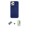 MARSİLYAN™- iPhone 12 Pro Max Kılıf Nova Çizgi - Siyah 20D Premium Cam Ekran Koruyucu + Metal Kamera Lens Koruma Cam - KI