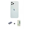MARSİLYAN™- iPhone 12 Pro Max Kılıf Nova Çizgi - Siyah 20D Premium Cam Ekran Koruyucu + Renkli Kamera Lens Koruma Cam - MI