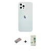 MARSİLYAN™- iPhone 12 Pro Max Kılıf Nova Çizgi - Siyah 20D Premium Cam Ekran Koruyucu + Sierra Blue Shine Kamera Lens Koruma Cam