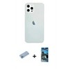 MARSİLYAN™- iPhone 12 Pro Max Kılıf Nova Çizgi - Siyah 34D Izgaralı Cam + Shine Kamera Lens Koruma Cam - MI