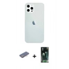 MARSİLYAN™- iPhone 12 Pro Max Kılıf Nova Çizgi - Siyah 360 Mat Full Body Arka Koruyucu + Renkli Kamera Lens Koruma Cam - MI