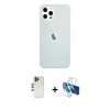 MARSİLYAN™- iPhone 12 Pro Max Kılıf Nova Çizgi - Siyah 3D Antistatik Cam Ekran Koruyucu + Shine Kamera Lens - GD