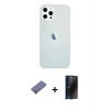 MARSİLYAN™- iPhone 12 Pro Max Kılıf Nova Çizgi - Siyah 3D Antistatik Hayalet Cam Ekran Koruyucu + Metal Kamera Lens Koruma Cam - GD