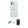 MARSİLYAN™- iPhone 12 Pro Max Kılıf Nova Çizgi - Siyah 3D Antistatik Hayalet Cam Ekran Koruyucu + Renkli Kamera Lens Koruma Cam - PE