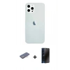 MARSİLYAN™- iPhone 12 Pro Max Kılıf Nova Çizgi - Siyah 3D Antistatik Hayalet Cam Ekran Koruyucu + Renkli Kamera Lens Koruma Cam - MI