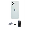 MARSİLYAN™- iPhone 12 Pro Max Kılıf Nova Çizgi - Siyah 3D Antistatik Hayalet Cam Ekran Koruyucu + Renkli Kamera Lens Koruma Cam - SI