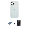 MARSİLYAN™- iPhone 12 Pro Max Kılıf Nova Çizgi - Siyah 3D Antistatik Hayalet Cam Ekran Koruyucu + Shine Kamera Lens Koruma Cam - GD