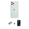 MARSİLYAN™- iPhone 12 Pro Max Kılıf Nova Çizgi - Siyah 3D Antistatik Hayalet Cam Ekran Koruyucu + Shine Kamera Lens Koruma Cam - SABE