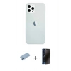 MARSİLYAN™- iPhone 12 Pro Max Kılıf Nova Çizgi - Siyah 3D Antistatik Hayalet Cam Ekran Koruyucu + Shine Kamera Lens Koruma Cam - MI