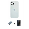 MARSİLYAN™- iPhone 12 Pro Max Kılıf Nova Çizgi - Siyah 3D Antistatik Hayalet Cam Ekran Koruyucu + Shine Kamera Lens Koruma Cam - SH