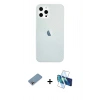 MARSİLYAN™- iPhone 12 Pro Max Kılıf Nova Çizgi - Siyah 3D Antistatik Seramik Nano Ekran Koruyucu + Gökkuşağı Shine Kamera Lens Koruma Cam