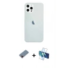 MARSİLYAN™- iPhone 12 Pro Max Kılıf Nova Çizgi - Siyah 3D Antistatik Seramik Nano Ekran Koruyucu + Metal Kamera Lens Koruma Cam - KI