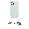 MARSİLYAN™- iPhone 12 Pro Max Kılıf Nova Çizgi - Siyah 3D Antistatik Seramik Nano Ekran Koruyucu + Renkli Kamera Lens Koruma Cam - YL