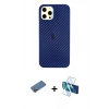 MARSİLYAN™- iPhone 12 Pro Max Kılıf Nova Çizgi - Siyah 3D Antistatik Seramik Nano Ekran Koruyucu + Shine Kamera Lens Koruma Cam - GD
