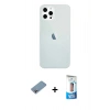 MARSİLYAN™- iPhone 12 Pro Max Kılıf Nova Çizgi - Siyah 5D Eko Cam Ekran Koruyucu + Shine Kamera Lens Koruma Cam - GI