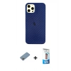 MARSİLYAN™- iPhone 12 Pro Max Kılıf Nova Çizgi - Siyah 5D Eko Cam Ekran Koruyucu + Shine Kamera Lens Koruma Cam - GI