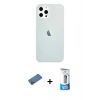 MARSİLYAN™- iPhone 12 Pro Max Kılıf Nova Çizgi - Siyah 5D Eko Cam Ekran Koruyucu + Shine Kamera Lens Koruma Cam - GD
