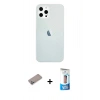 MARSİLYAN™- iPhone 12 Pro Max Kılıf Nova Çizgi - Siyah 5D Eko Cam Ekran Koruyucu + Shine Kamera Lens Koruma Cam - SABE