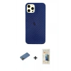 MARSİLYAN™- iPhone 12 Pro Max Kılıf Nova Çizgi - Siyah 6D Mat Seramik Hayalet Nano Ekran Koruyucu + Shine Kamera Lens Koruma Cam - GD