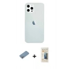 MARSİLYAN™- iPhone 12 Pro Max Kılıf Nova Çizgi - Siyah 6D Mat Seramik Hayalet Nano Ekran Koruyucu + Gümüş Shine Kamera Lens Koruma Cam