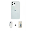 MARSİLYAN™- iPhone 12 Pro Max Kılıf Nova Çizgi - Siyah 6D Mat Seramik Hayalet Nano Ekran Koruyucu + Shine Kamera Lens - LT