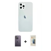 MARSİLYAN™- iPhone 12 Pro Max Kılıf Nova Çizgi - Siyah 6D Mat Seramik Hayalet Nano Ekran Koruyucu + Neon Fosforlu Kamera Lens - BZ