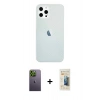 MARSİLYAN™- iPhone 12 Pro Max Kılıf Nova Çizgi - Siyah 6D Mat Seramik Hayalet Nano Ekran Koruyucu + Neon Fosforlu Kamera Lens - YL