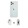 MARSİLYAN™- iPhone 12 Pro Max Kılıf Nova Çizgi - Siyah Bilvis Hayalet Cam Ekran Koruyucu + Shine Kamera Lens - GD