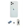 MARSİLYAN™- iPhone 12 Pro Max Kılıf Nova Çizgi - Siyah Bilvis Hayalet Cam Ekran Koruyucu + Shine Kamera Lens Koruma Cam - GD