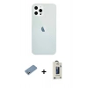 MARSİLYAN™- iPhone 12 Pro Max Kılıf Nova Çizgi - Siyah Bilvis Hayalet Cam Ekran Koruyucu + Shine Kamera Lens Koruma Cam - GS