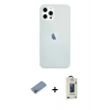 MARSİLYAN™- iPhone 12 Pro Max Kılıf Nova Çizgi - Siyah Bilvis Hayalet Cam Ekran Koruyucu + Shine Kamera Lens Koruma Cam - PE