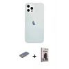 MARSİLYAN™- iPhone 12 Pro Max Kılıf Nova Çizgi - Siyah Bilvis Hayalet Cam Ekran Koruyucu + Renkli Kamera Lens Koruma Cam - SI